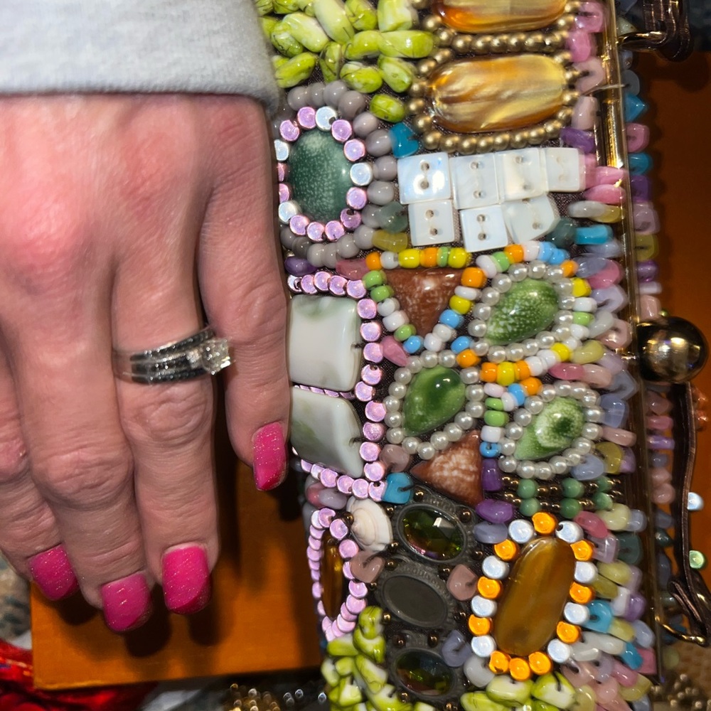 Luxury small beaded satchel/clutch purse NWOT - Picture 7 of 16
